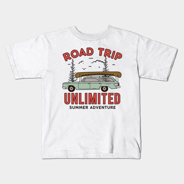 Road Trip Unlimited Kids T-Shirt by busines_night